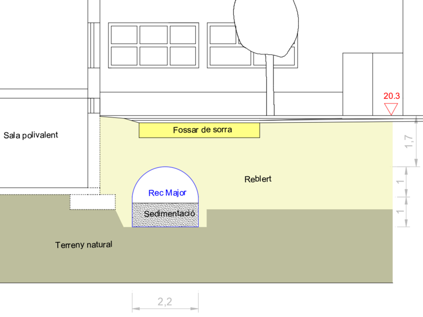 Projecte i direcció d'obra per a la resolució dels problemes de filtracions d'aigua al soterrani de l’Institut Antoni Martí i Franquès de Tarragona.