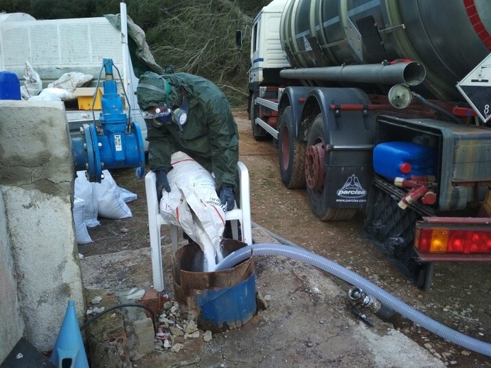 Acidificación del pozo Lledoner 2, Aigües de Vallirana (Baix Llobregat)